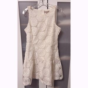 NWT Banana Republic Cream Ivory Sleeveless Floral Lace Dress Size 8 Petite